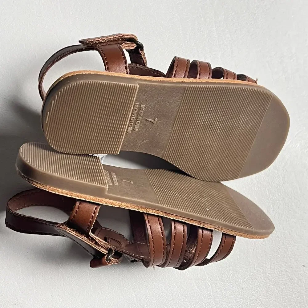 Old Navy Toddler Girl Braided Brown Strappy Sandals Sz 7